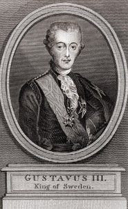 Ritratto di Gustavo III (1746-1792), Re di Svezia dal 1771 al 1792 incisione del 1787 da Unknown artist
