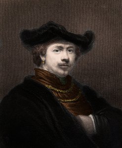Ritratto di Harmenszoon van Rijn Rembrandt (1606-1669), pittore olandese - incisione - XIX secolo da Unknown artist