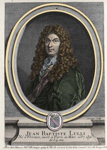 Ritratto di Jean Baptiste Lully (Giovanni Battista Lulli) (1632-1687), compositore francese di origine italiana. Incisione del XIX secolo da Unknown artist