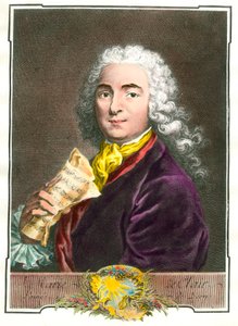 Ritratto di Jean Marie Leclair (1697-1764) musicista, compositore e maestro di balletto della camera del re. Incisione del XVIII secolo. Collezione privata