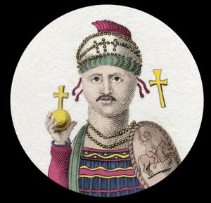 Ritratto di Giustiniano I (Il Grande) (Flavio Pietro Sabbazio Giustiniano) (482-565). Imperatore romano d