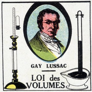 Ritratto di Louis-Joseph Gay-Lussac (Louis Joseph Gay Lussac) (1778-1818), fisico e chimico francese, rappresentato con la legge dei volumi da Unknown artist