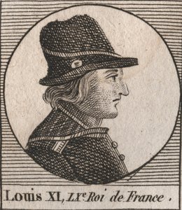Ritratto di Luigi XI (1423-1483), re di Francia - Ritratto di Luigi XI di Francia (1423-1483), re di Francia - incisione da 