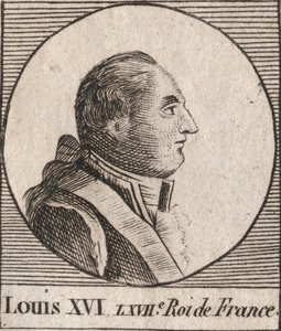 Ritratto di Luigi XVI (1754-1793), re di Francia dal 1774 al 1791, poi re dei Francesi dal 1791 al 1792 - Luigi XVI re di Francia e Navarra dal 1774 al 1791, poi re dei Francesi dal 1791 al 1792 - incisione da 