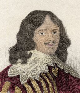Ritratto di Lucius Cary (circa 1610-1643), 2° Visconte Falkland, politico, militare e scrittore inglese. Incisione del XIX secolo da Unknown artist