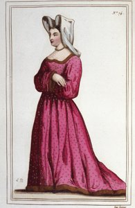Ritratto di Margherita di Sassenage, Signora di Beaumont. Amante di Luigi XI. Incisione del 1830 da Unknown artist