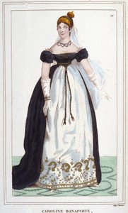 Ritratto di Maria-Annonciade conosciuta come Carolina Bonaparte (1782-1839), Principessa Murat, Regina di Napoli. Incisione del 1830 da Unknown artist