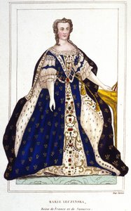 Ritratto di Maria Lescszinska, regina di Francia (1703-1768). Incisione del 1830.