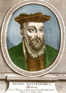 Ritratto di Michel Nostradamus, medico, nato a Saint Remy de Provence il 14/12/1503 e morto il 02/07/1566 da Unknown artist