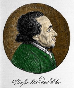 Ritratto di Moses Mendelssohn (1729-1786), filosofo e vero fondatore del giudaismo moderno. Nonno del musicista Felix Mendelssohn da Unknown artist