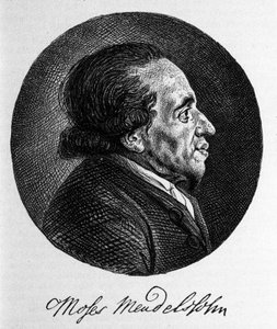 Ritratto di Moses Mendelssohn, filosofo e vero fondatore del giudaismo moderno. Nonno del musicista Felix Mendelssohn da Unknown artist