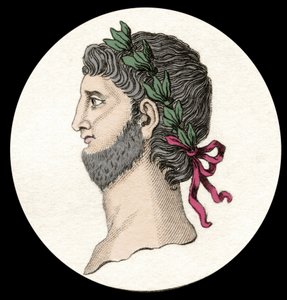 Ritratto di Nerone Claudio Cesare Augusto Germanico (37-68 d.C.), imperatore romano (incisione del XIX secolo) da Unknown artist