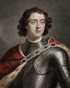 Ritratto di Pietro I il Grande (1672-1725) zar di Russia - Pietro il Grande o Pietro I (1672-1725) (incisione del XIX secolo) da Unknown artist