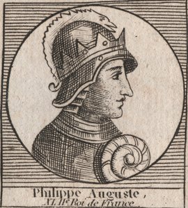 Ritratto di Filippo II detto Filippo Augusto (1165-1223) - incisione da "Instruction sur l