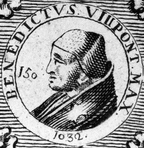 Ritratto di Papa Benedetto VIII. Incisione del XIX secolo.