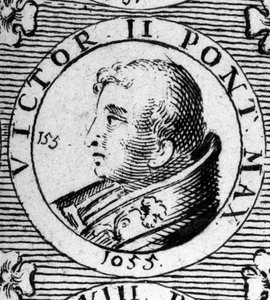 Ritratto di Papa Vittore II (o Vittore 2, morto nel 1057). da Unknown artist