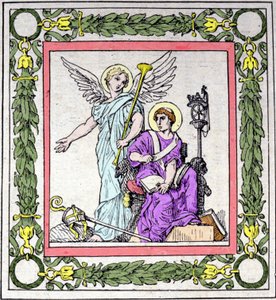 Ritratto di San Gregorio Vescovo di Tours mentre scrive la storia della Francia da Unknown artist