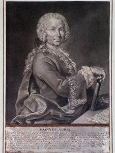 Ritratto del compositore e violinista svedese Johan Joachim Agrell (Incisione) da Unknown artist