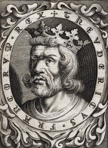 Ritratto di Thierry I (? - 533), re di Austrasia. Incisione del XVIII secolo da Unknown artist