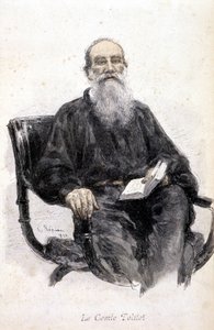 Ritratto di Tolstoj, incisione 1888 da Unknown artist