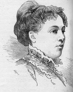 Ritratto di Zelia Provost Ponsin, comica francese, membro della Comédie Française dal 1860 al 1880. Incisione in "Le Monde Illustré" n.1168 del 16 agosto 1879