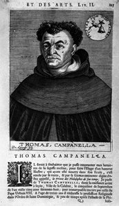 Ritratto del filosofo italiano Tommaso Campanella (1568-1639). Foglio di origine sconosciuta del XVII secolo da Unknown artist