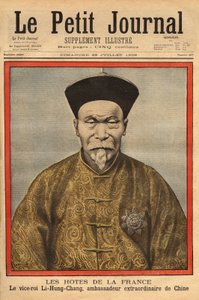 Ritratto del Vice Re di Petchili, Li Hung Chung, Straordinario Ambasciatore Cinese in Francia, in visita ufficiale nel 1896. Incisione in "Le petit journal" 28/07/1896. Collezione Selva da Unknown artist