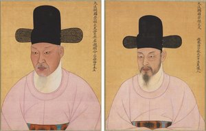 Ritratti di Cho Hyun-myeong e Cho Jae-ho da Unknown artist