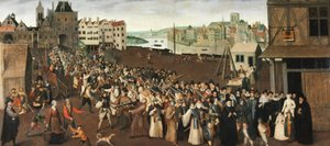 Processione della Lega sulla piazza di Grève, circa 1590