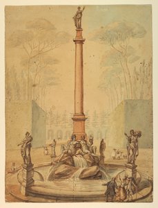 Progetto per una fontana in un parco da Unknown artist