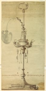 Progetto per una Lampada a Olio con Suggerimenti Alternativi da Unknown artist