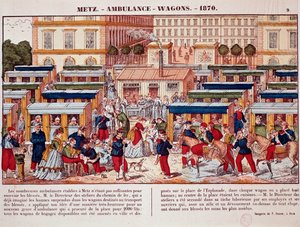 Guerra prussiana: Carrozze ferroviarie usate come ambulanze, Metz, Francia da Unknown artist
