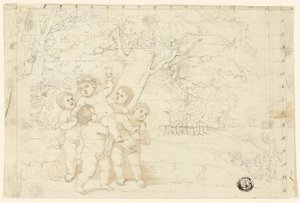 Putti che portano il giovane Bacco da Unknown artist