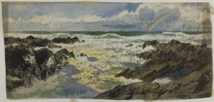 Arcobaleno sul mare in tempesta da Unknown artist