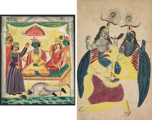 Rama e Sita (recto); Garuda che Porta Balarama e Krishna (verso) da Unknown artist
