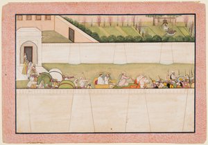 I fratelli di Rama, Bharata e Shatrughna, partono da Ayodhya per trovare Rama e Lakshmana nella foresta per informarli della morte del loro padre Dasharatha