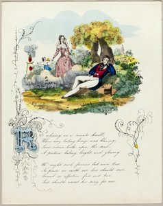 Reclinato su un poggio di rose (San Valentino) da Unknown artist