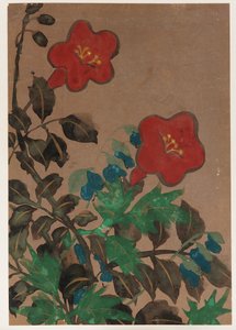 Fiori Rossi e Blu e Foliage da Unknown artist