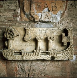 Rilievo che rappresenta il porto di Pisa (XIII secolo) da Unknown artist