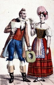 Rappresentazione di Dulcamara e Alina (interpretati rispettivamente da Frezzolini e Heinefetter) nell