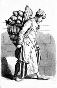 Rappresentazione di un fornaio. Incisione del XVIII secolo. da Unknown artist