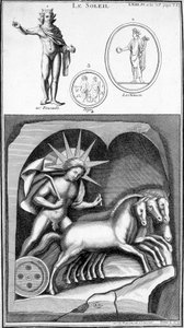 Rappresentazione del Sole e Apollo. Immagini tratte da rappresentazioni antiche. Incisione 19° secolo da Unknown artist