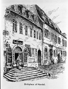 Rappresentazione della casa dove nacque George Frederick Handel (Georg Friedrich Handel) da Unknown artist