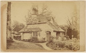 Residenza di Thomas Roberts a Wodenethe Fish Kill on Hudson N.Y. [vista esterna del Rose Cottage, Blaise Hamlet]. da Unknown artist