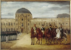 Rassegna davanti al Château des Tuileries, circa 1820. Attuale 1° arrondissement, tra il 1815 e il 1825
