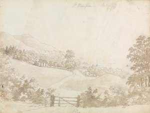 Paesaggio rurale con casa, Isola di Wight da Unknown artist