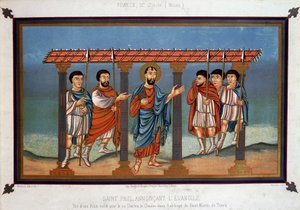 San Paolo che proclama il Vangelo - da una Bibbia scritta per il re Carlo il Calvo nell