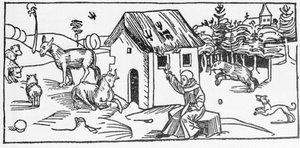 San Marino. Incisione da "Leben der Heiligen - sommerteil" (Il libro dei santi) di Jacobus (Giacomo) di Voragine (1228-1298). Lubecca 1488 da Unknown artist
