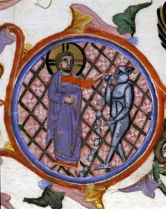 Scena di esorcismo. Miniatura del XIV secolo da Unknown artist