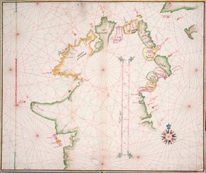 Carta nautica della costa nord dell
